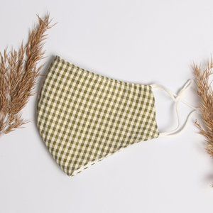 Double-Layer Checked Cotton Washable Face Mask